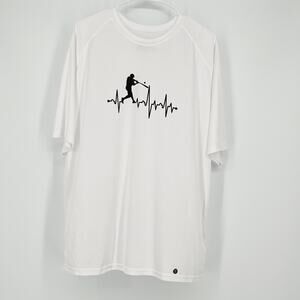RTTB Baseball life heartbeat hydro performance drift shirt White Size XL